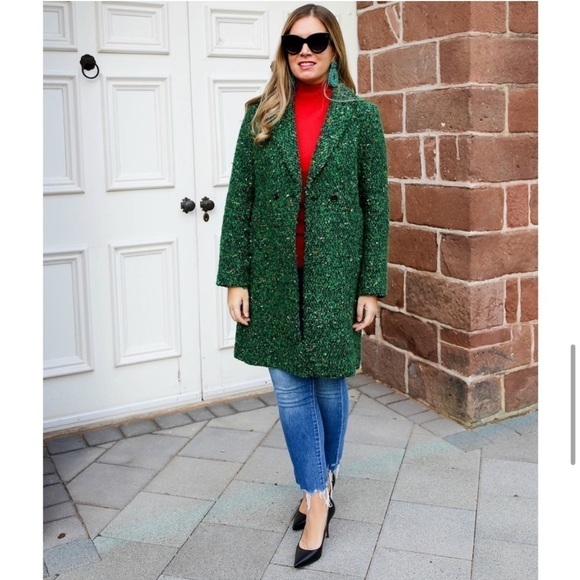 J.CREW Daphne tweed coat green size 4 - Picture 4 of 15